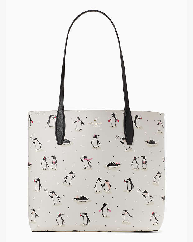 フェスティブ ペンギン プリント ラージ リバーシブル トート | バッグ