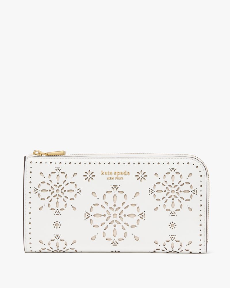 デヴィン スペード フラワー パーフォレーテッド ジップ アラウンド