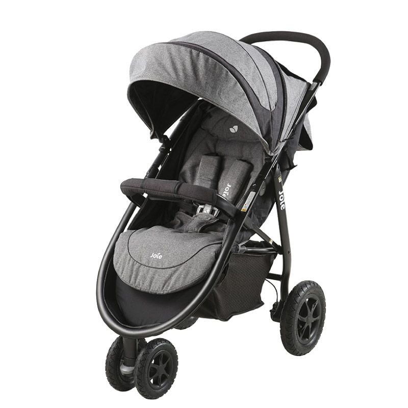 joie ベビーカー ライトトラックス エア クロム(レインカバー付き) 後