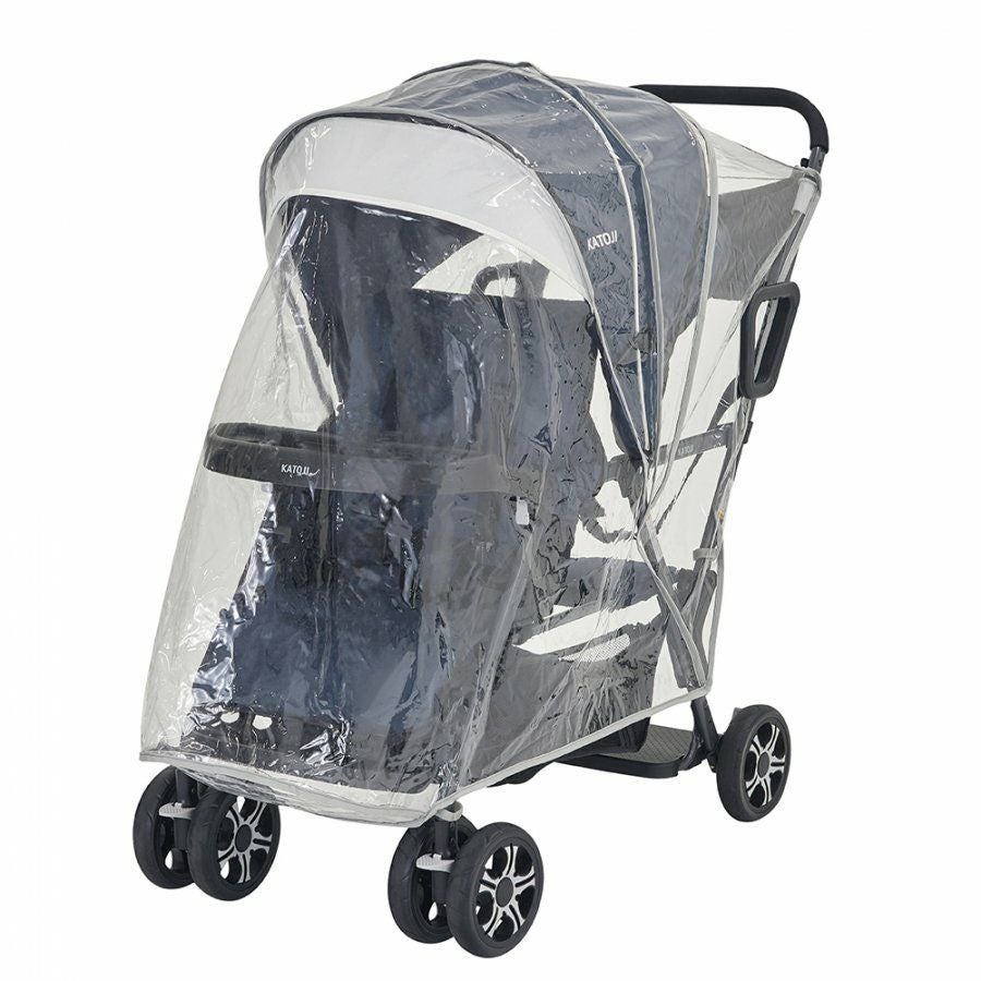 カトージ 二人乗りベビーカー レインカバー[二人でゴー・2シーター・2