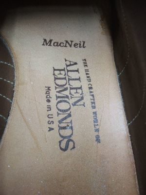 旧ロゴ横文字【Allen Edmonds】1989年製Macneilマックニールアレン