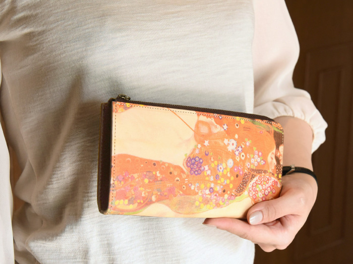 名画のデザイン】本革L型長財布｜クリムト