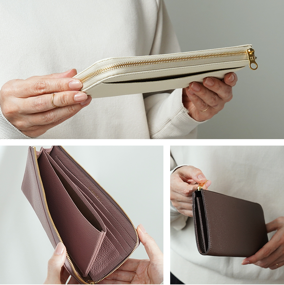 高級感のあるシュリンクレザー】L字ファスナー長財布｜HIRAMEKI.