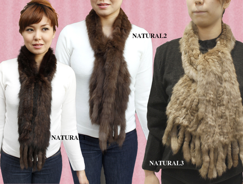 ロシアンセーブル 毛皮マフラー レディース ブラウン フリーサイズ 0251