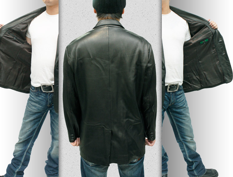 革ジャケット メンズ レザージャケット ディアスキン（鹿革） 2ボタン