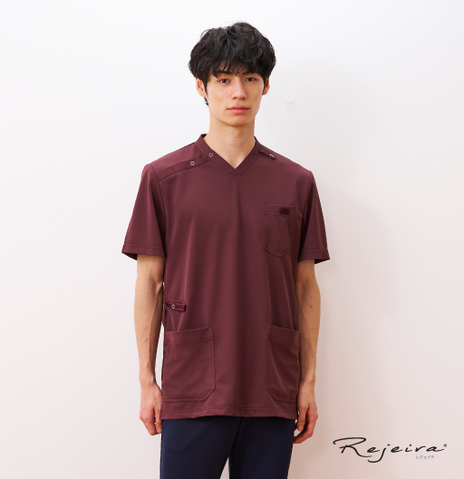 KZN714スクラブ半袖（男女兼用）(カカオブラウン/SS)｜KAZEN公式