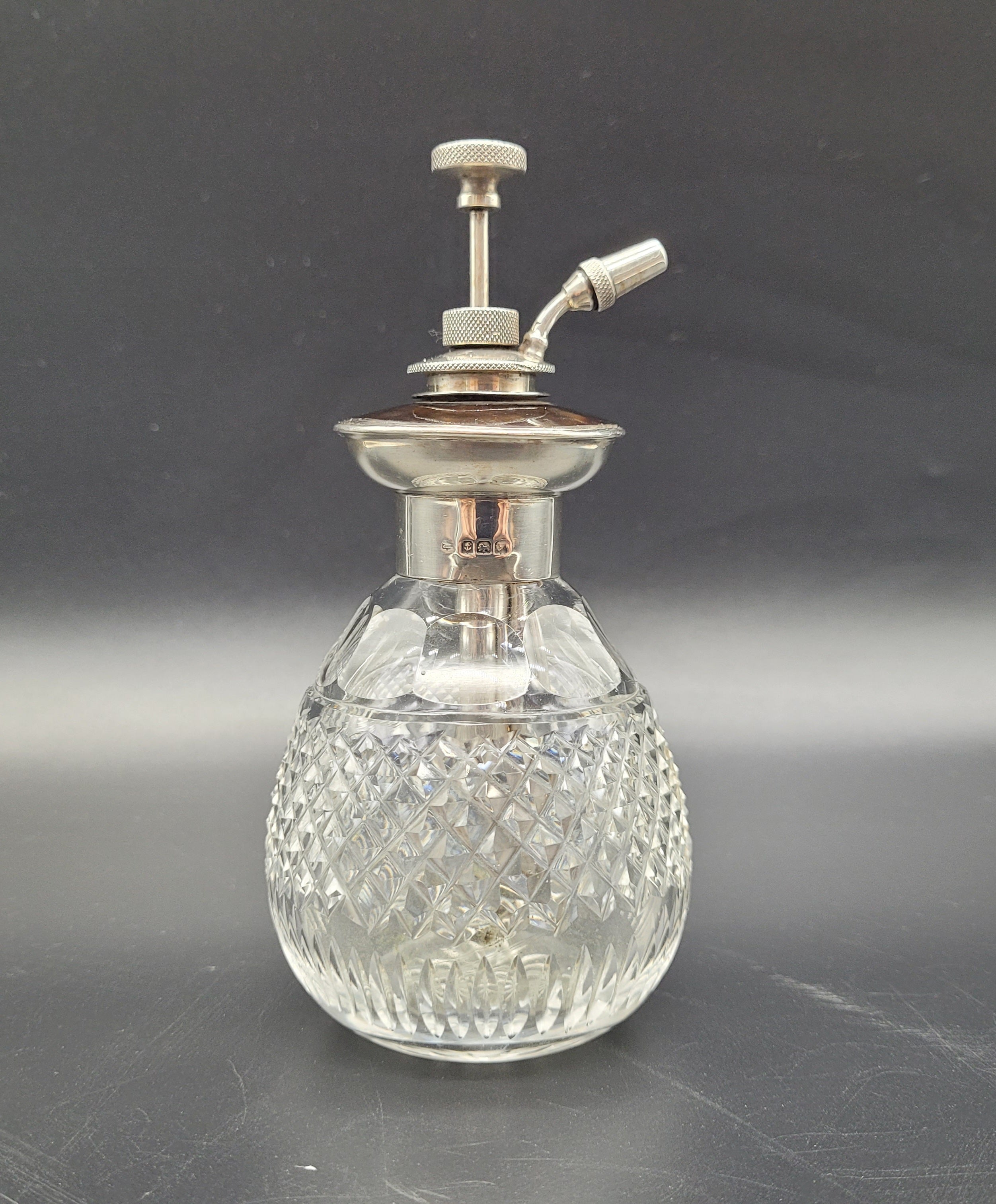 Antique / Vintage Crystal & Sterling Silver Perfume Bottle