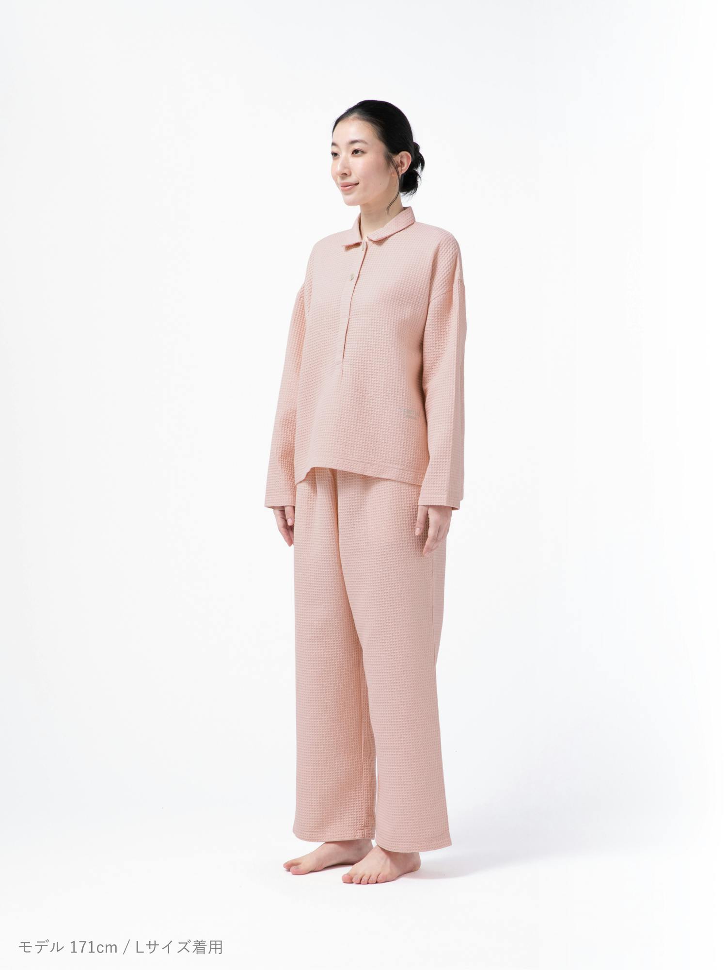 BAKUNE Waffle Women's 上下セット（長袖シャツ・ロングパンツ）_25SS
