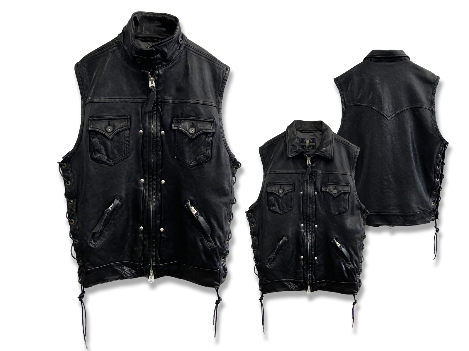 FREE RIDE][SKULL FLIGHT/スカルフライト]LEATHER CLUB ZIP VEST