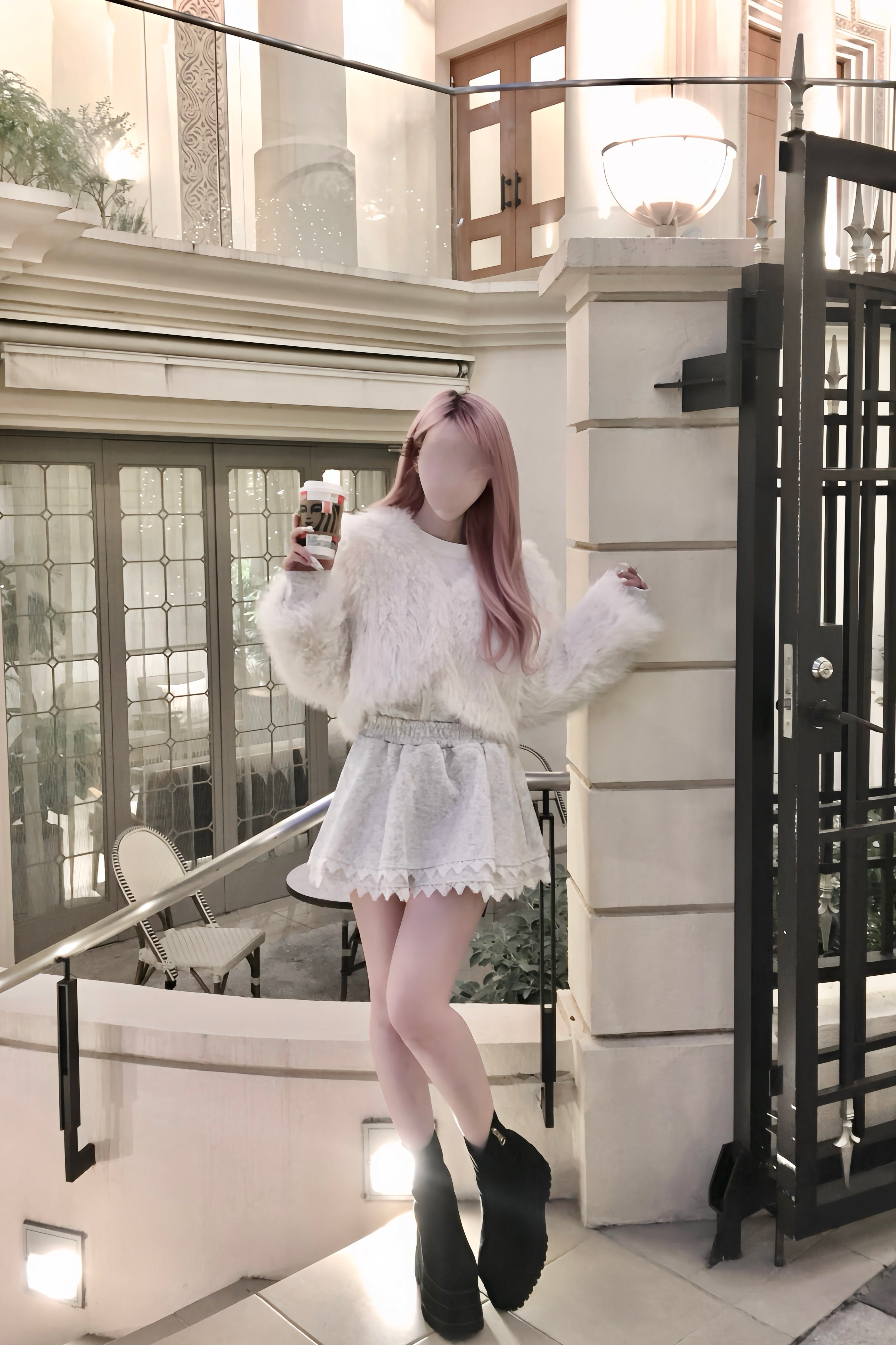 フェイクファーショートジャケット KR13427