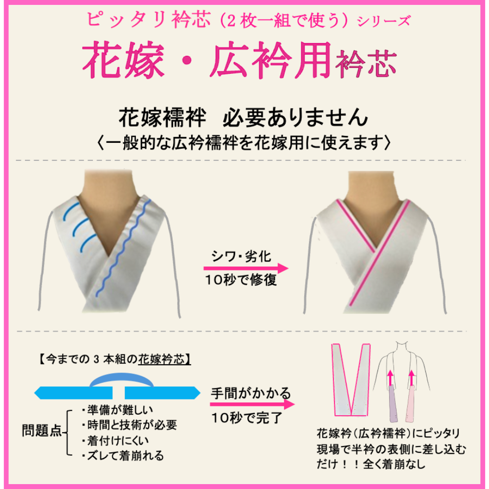 はんなり衿芯 ピッタリ衿芯 | 〈花嫁・打掛用〉について