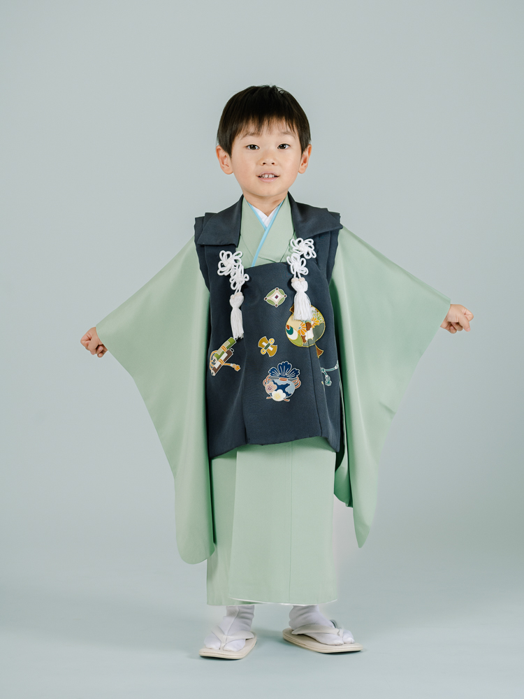 MMm 1-10 正絹 男の子お祝い着物 長襦袢付き 産着 七五三 逸品 MMm 1-10