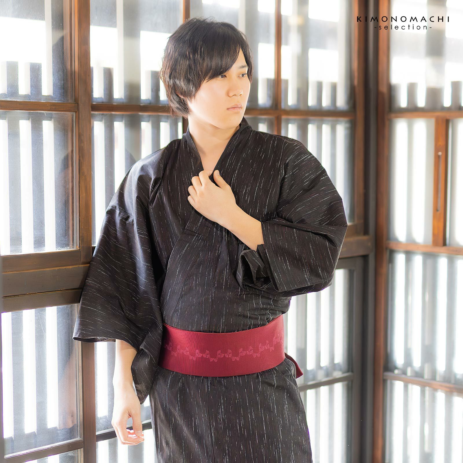 おしゃれで粋な男宮参り着物在庫処分08 おしゃれで粋な男宮参り