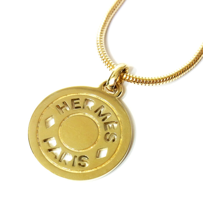 エルメス セリエ ネックレス ペンダント イエローゴールドカラー
