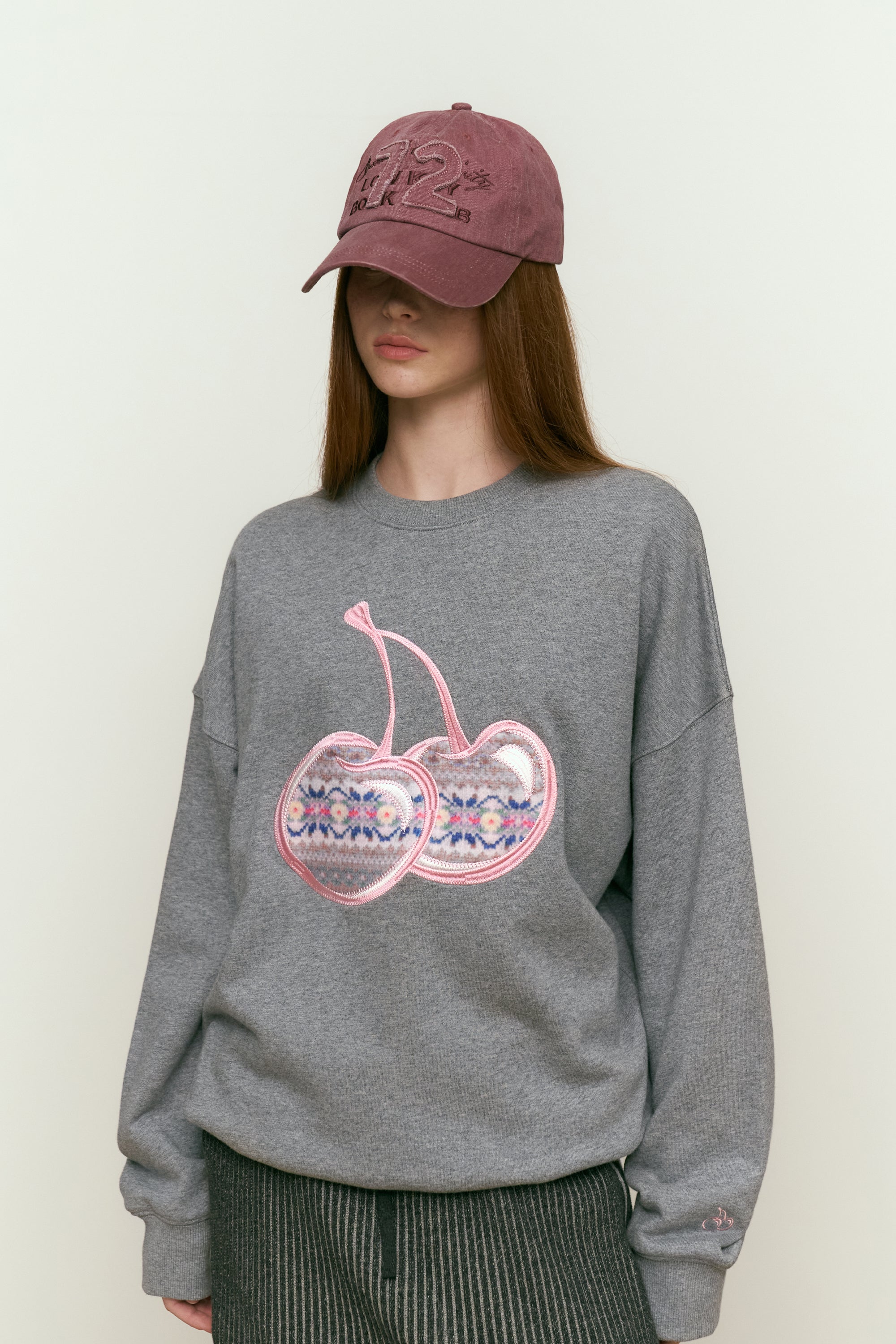 72 アップリケボールキャップ【チャコール】