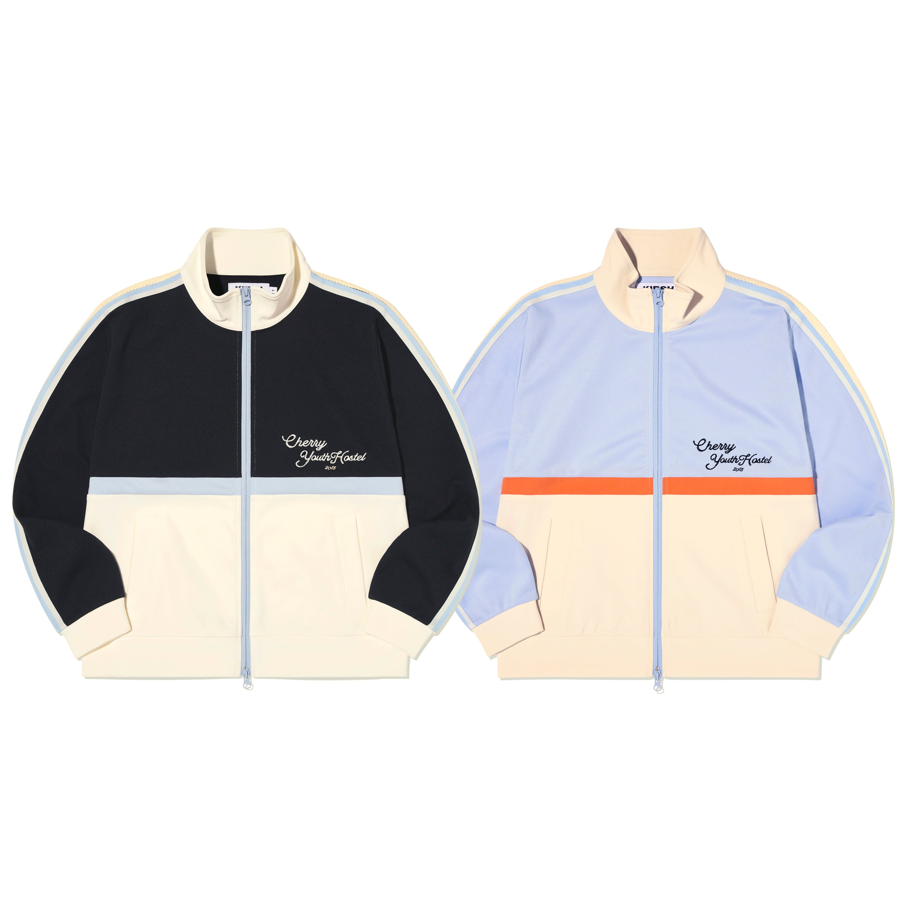 カラーミックストラックジャージジャケット【アイボリー】