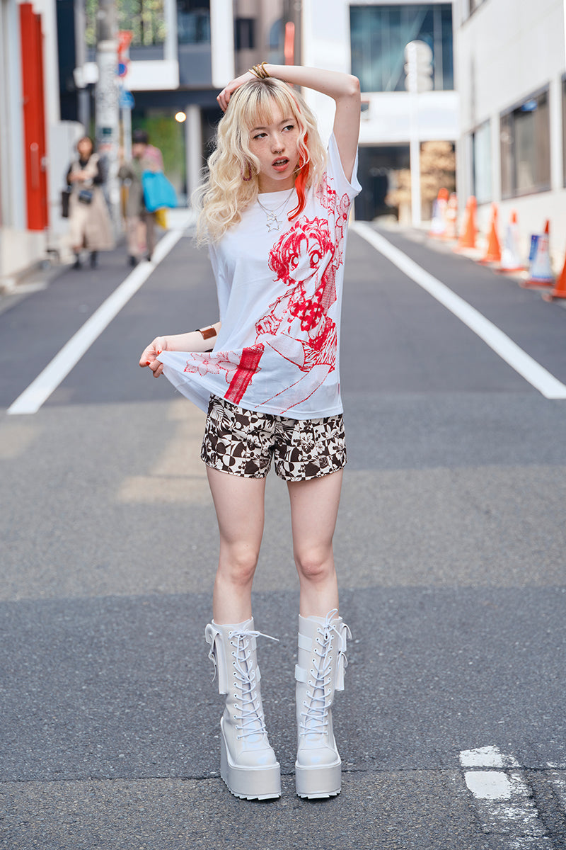 KIRSH X GALS チェックボードショートパンツ【ブラウン】