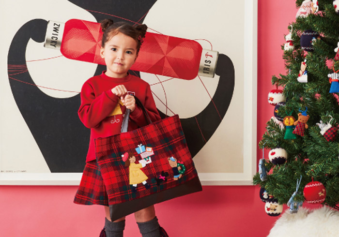 ☆新品未開封☆ファミリア クリスマスリース リンゴ赤チェック柄