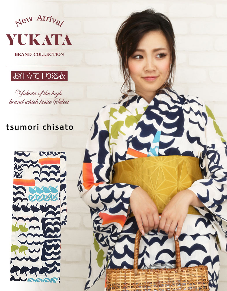 浴衣 単品 《tsumori chisato》お仕立て上がり浴衣 ＜白・紺／マリン柄