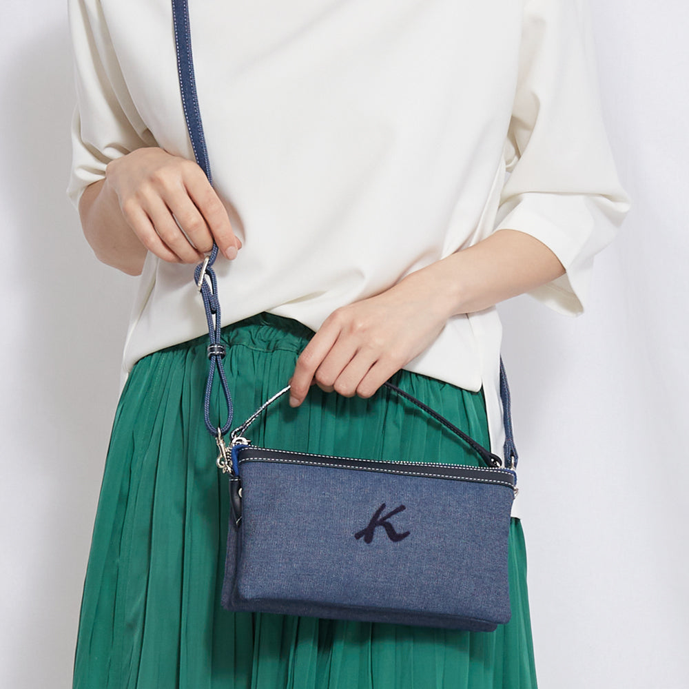 ドルチェ&ガッバーナ 大型 牛ヌメ革 2wayデニムショルダーバッグ