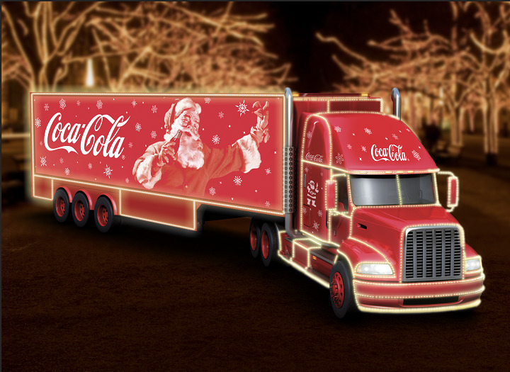 ジ アウトレット北九州に「コカ・コーラ クリスマストラック