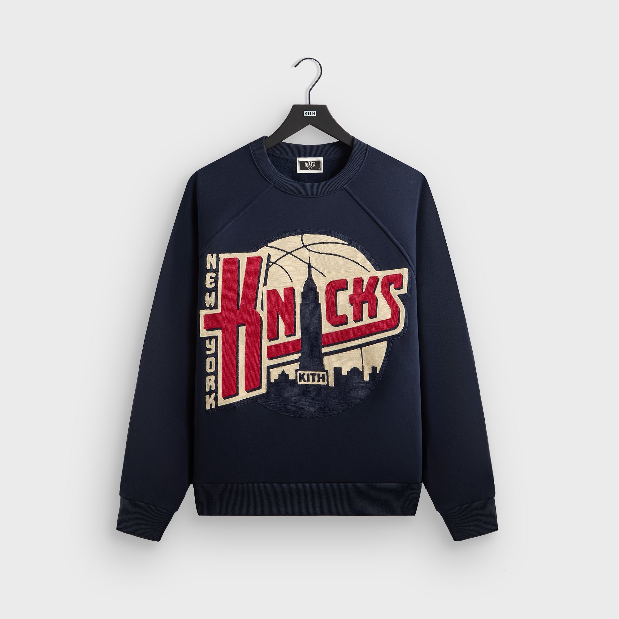 Kith for the New York Knicks Basketball Vintage Nelson Raglan Crewneck