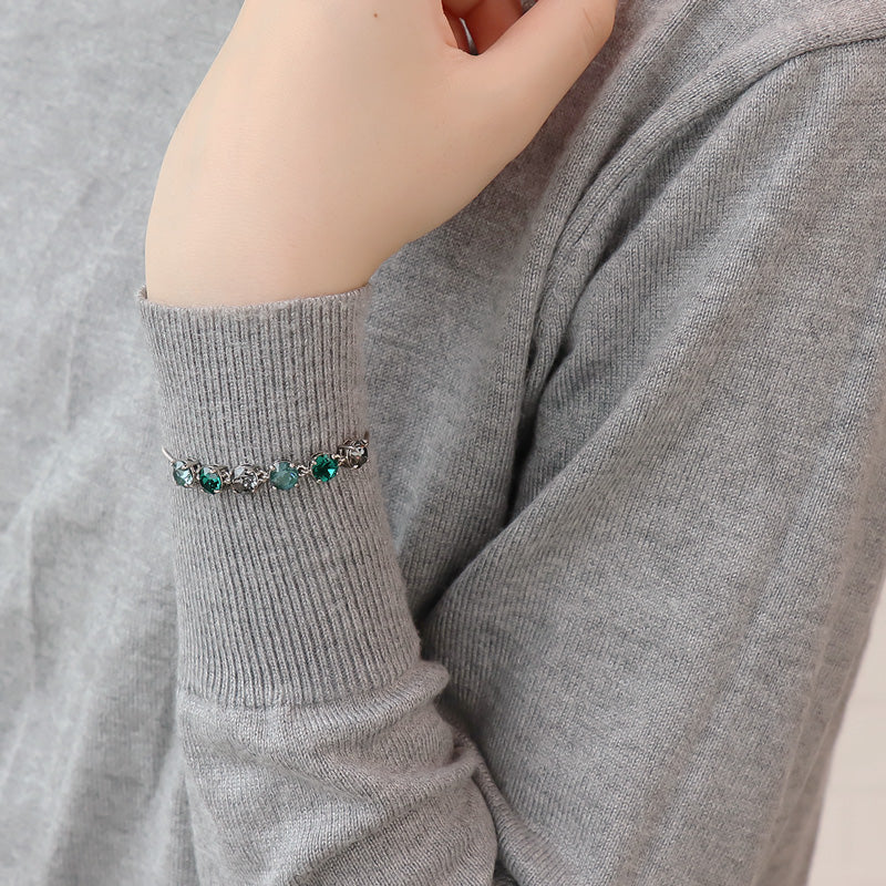 レシピNo.KR1084 貴和クリスタルのチェーンブレス2種 – 貴和製作所