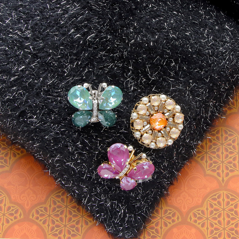 レシピNo.KR1090 貴和クリスタルのサークルフラワーブローチ – 貴和