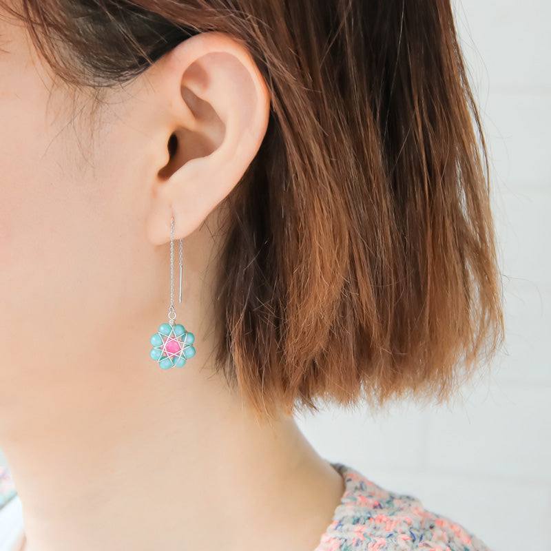 レシピNo.KR1004 クリスタルパールの八芒星ビジューピアス – 貴和