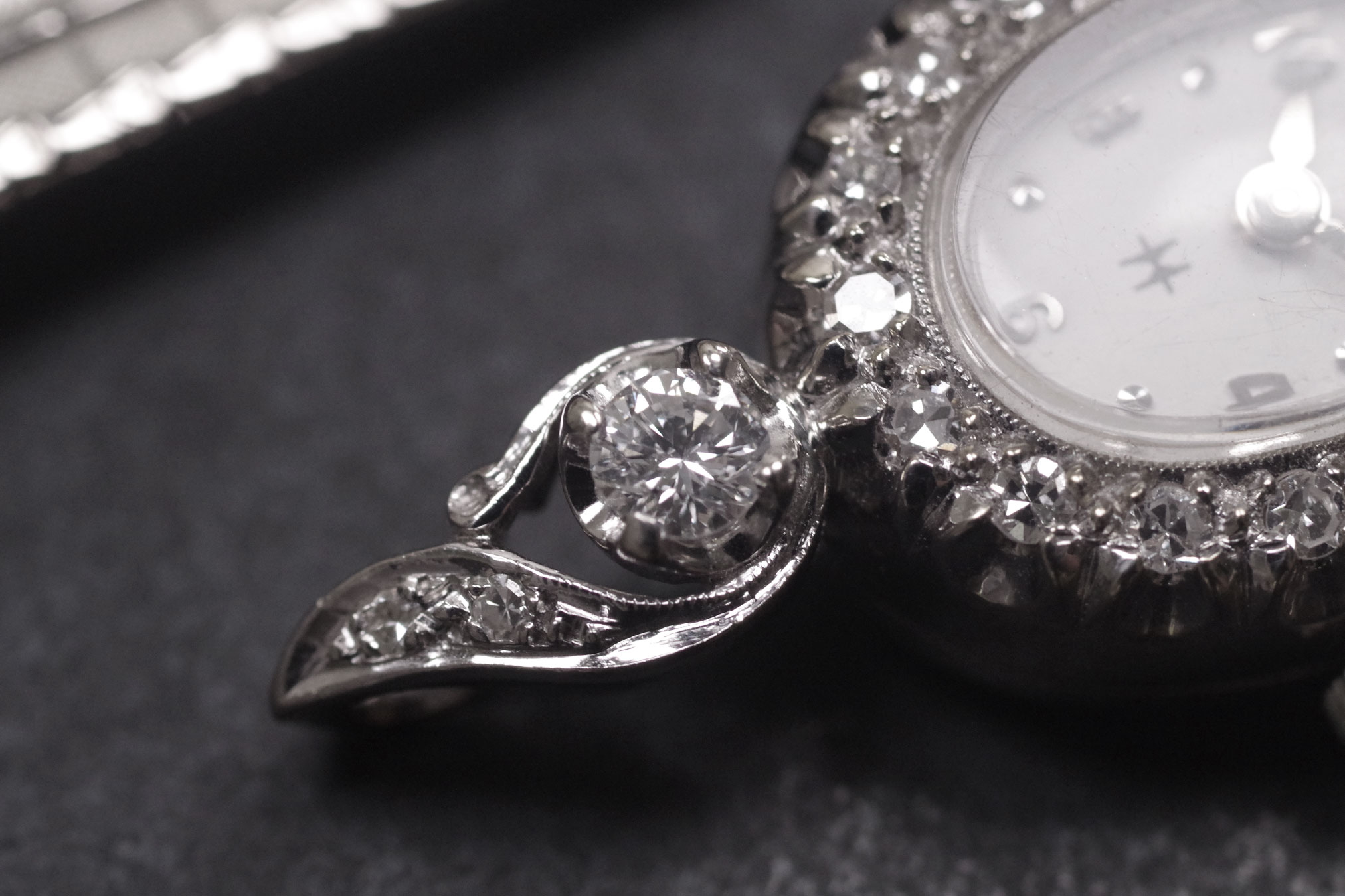 HAMILTON ハミルトン 14金製ケース＆ダイヤモンド アンティーク機械式時計