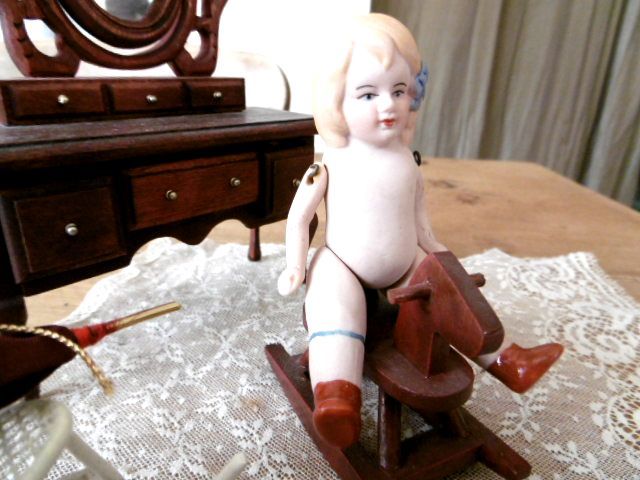 フランスアンティーク,ビスクドール,女の子,ミニョネット