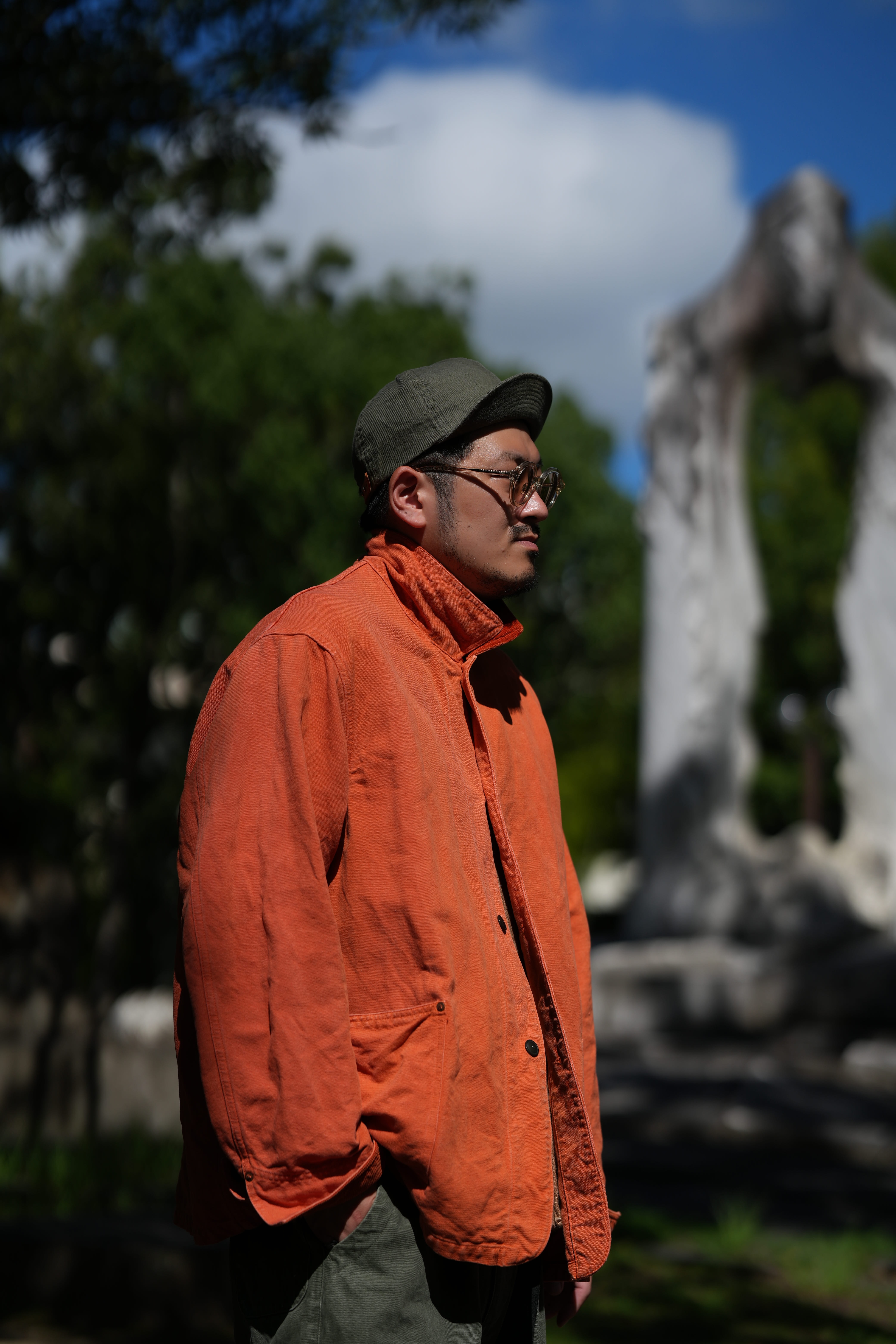 KAPTAIN SUNSHINE for khaki “Forester Jacket” -ORANGE- – khakiの