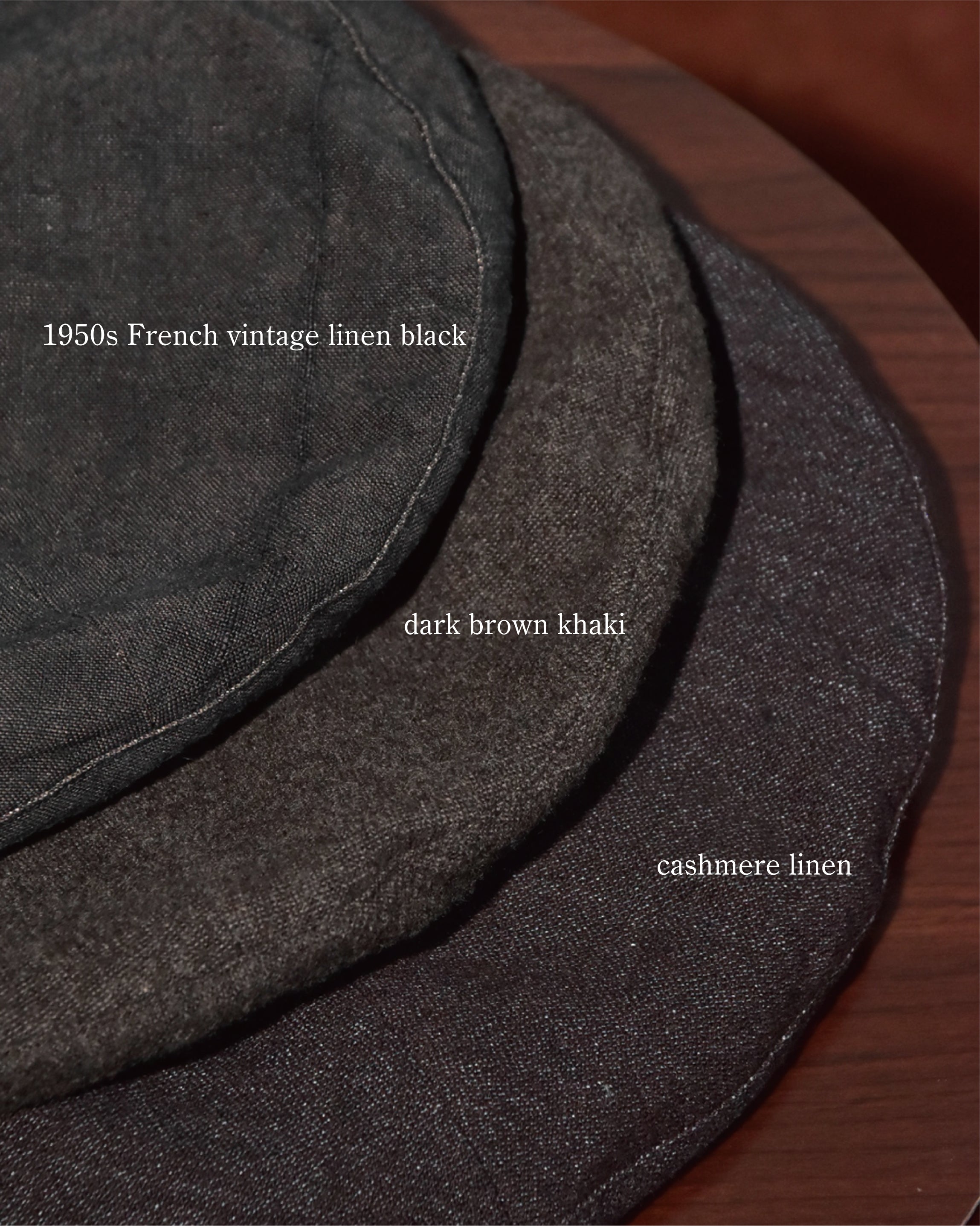 cauda / compact beret 1950s French vintage linen black – khrónios