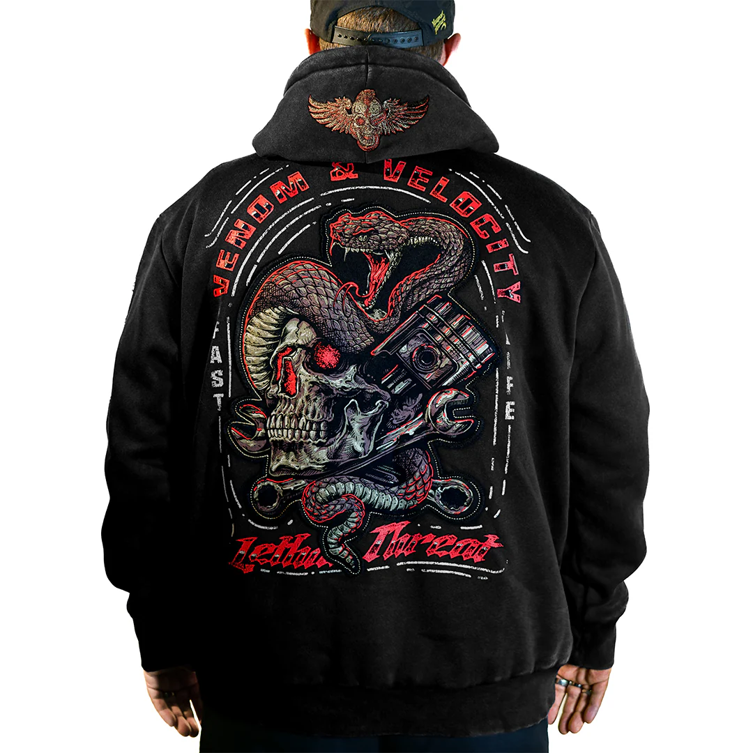 Lethal Threat Venom and Velocity Men's Zip Up Hoodie - Konquer