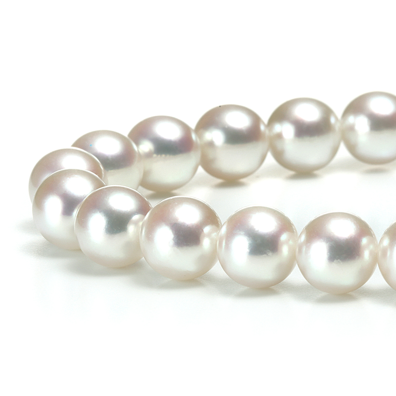 オーロラ花珠真珠ネックレスセット（8-8.5ミリ 無調色タイプも有 色の