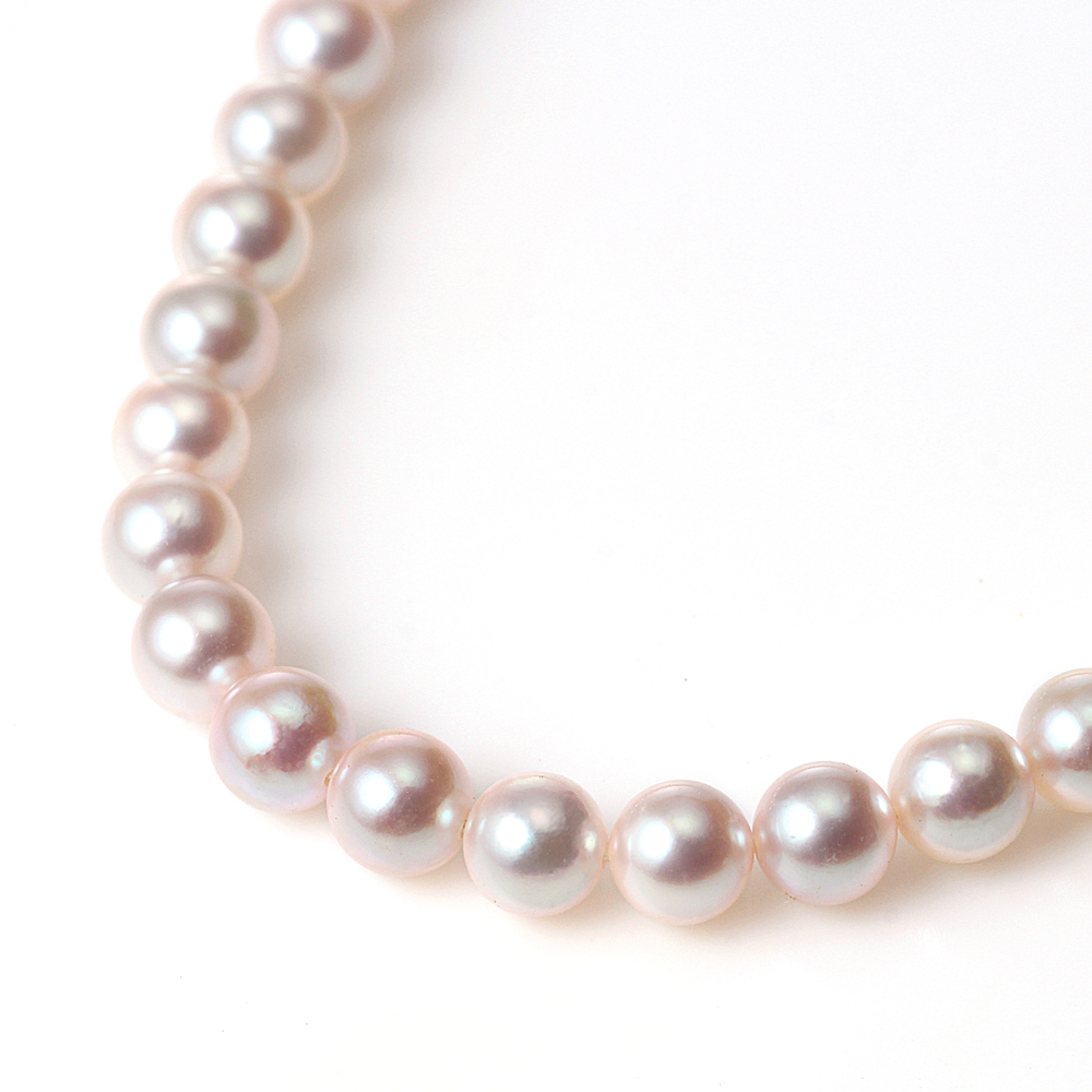 オーロラRose（ロゼ）アコヤ真珠・ベビーパール・ネックレス（ 4.5-5