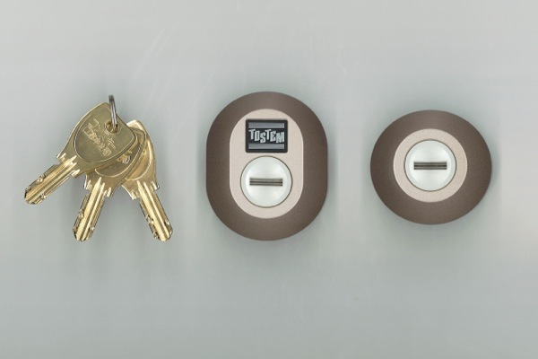 小池ガラス店 / シリンダーセット DNキー 色 : シャイングレー ドア厚