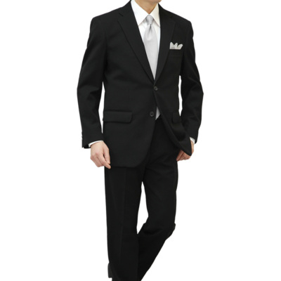 裾上げ済み 超黒 礼服 喪服 ブラックフォーマルスーツ LUNA BLACK