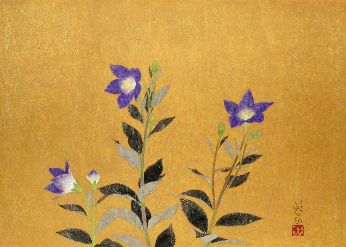 岩橋英遠「桔梗」日本画・10号大 絵画買取・販売の小竹美術