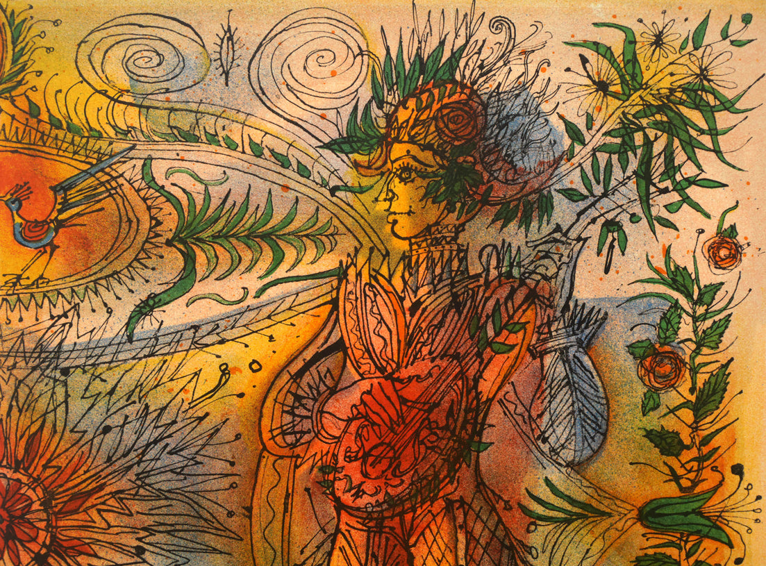 ジャン・カルズー(Jean CARZOU)「ファンタジー（マンドリン奏者