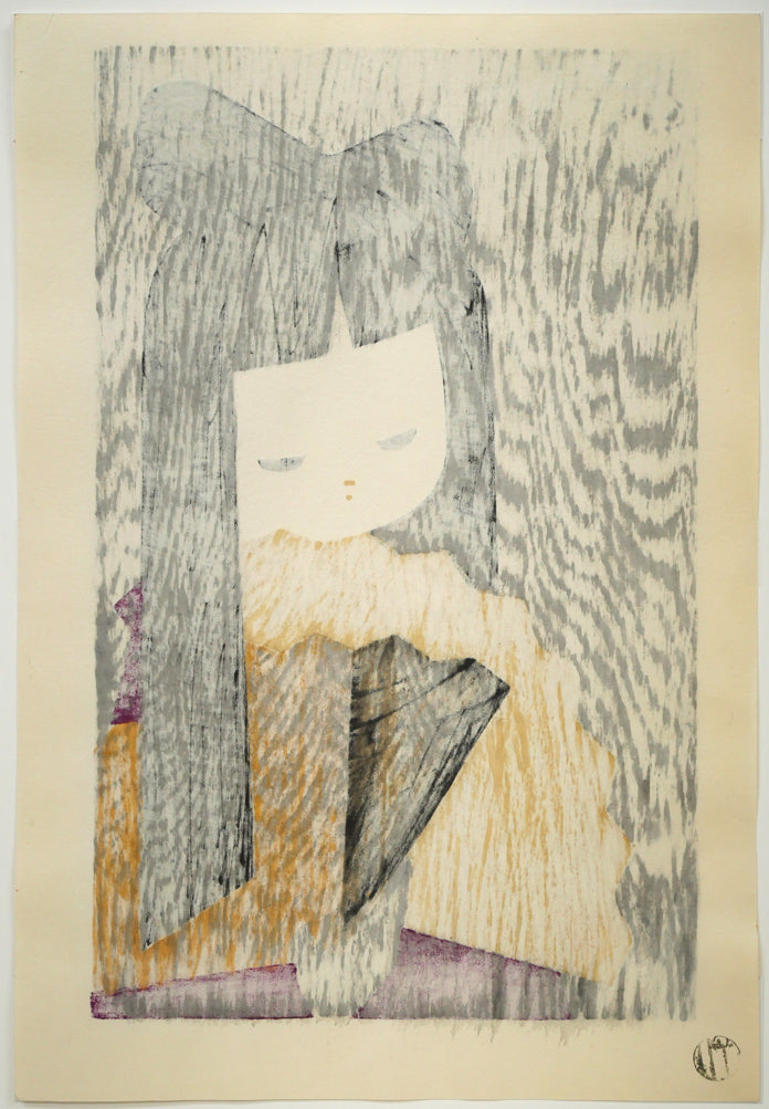 河野薫「おうぎ」木版画 絵画買取・販売の小竹美術