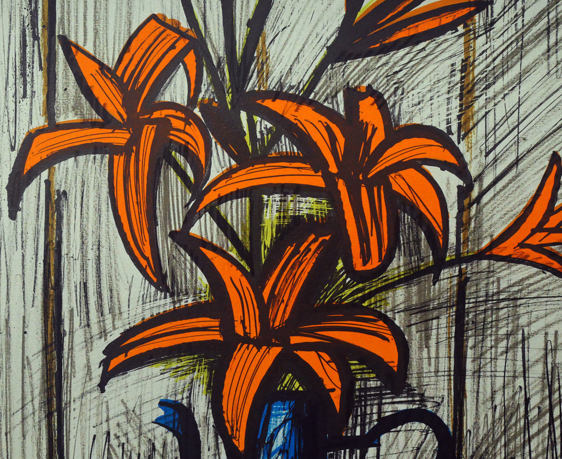 ベルナール・ビュッフェ（Bernard BUFFET）「オレンジ色のユリ