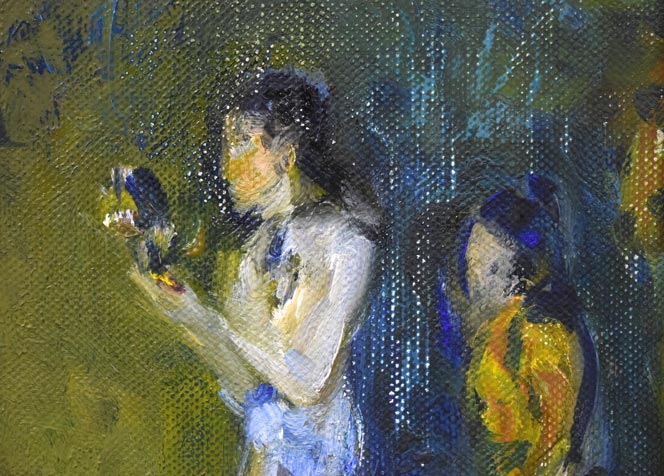 伏木田光夫「人物」油絵・F0号 絵画買取・販売の小竹美術