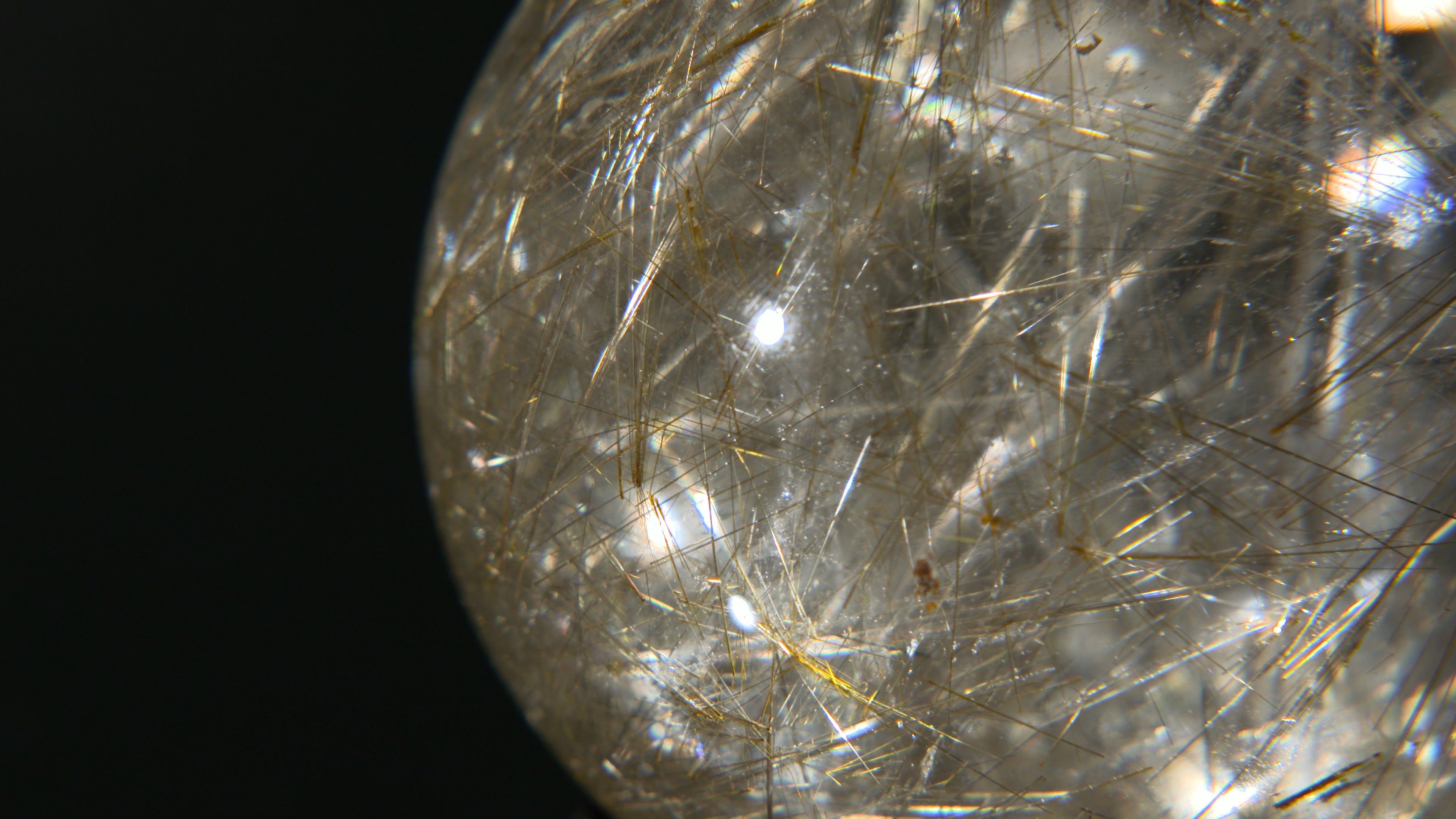 希少85mm】シルバールチルクォーツ 丸玉 スフィア 844g 天然石 | Kou