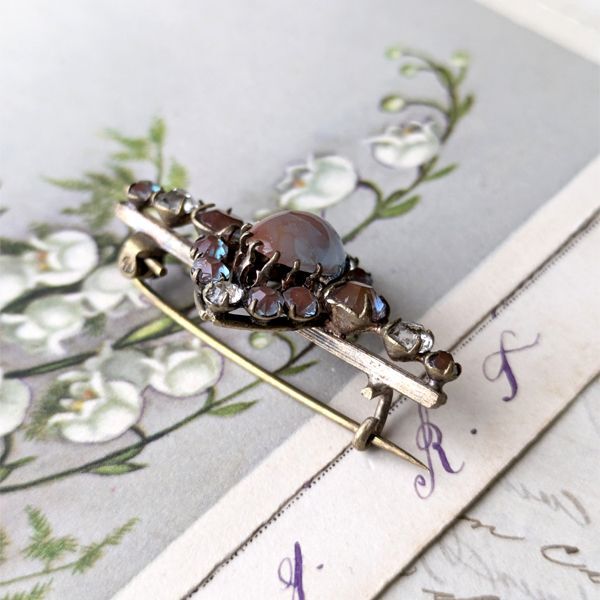 カボションサフィレットのクラスターブローチ - アンティーク k-nuts