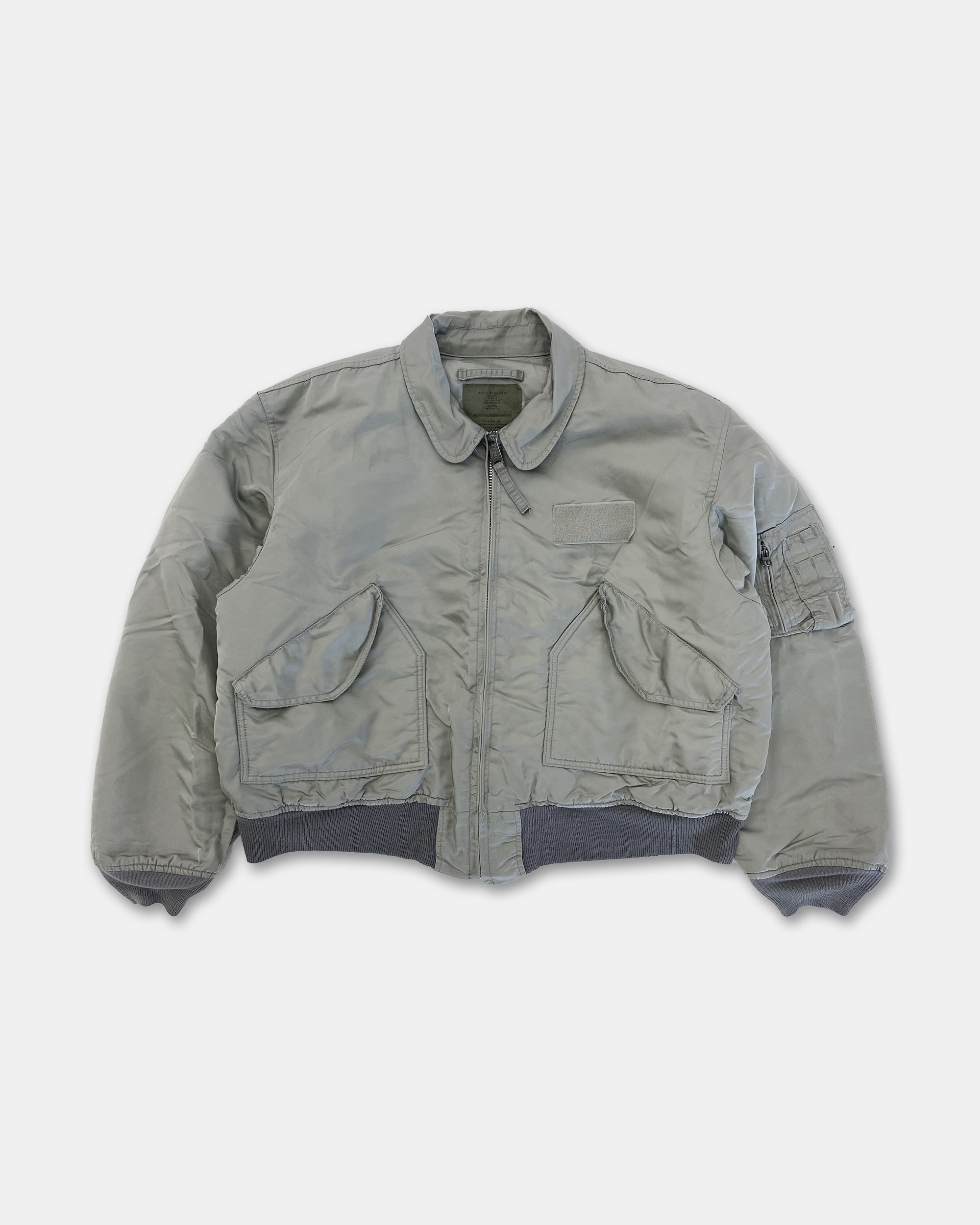 Alpha Industries 1990s Made in USA CWU 45 P Bomber Jacket Silver