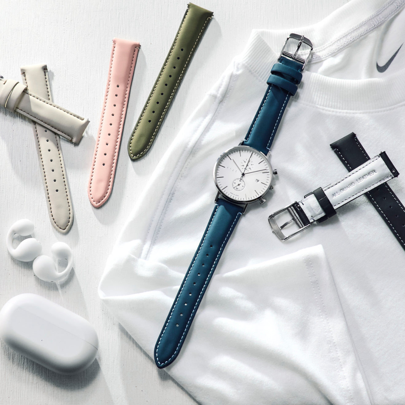 Knot S18-TAG-BK 時計ベルト バンド 防水 オールガードレザー 18mm