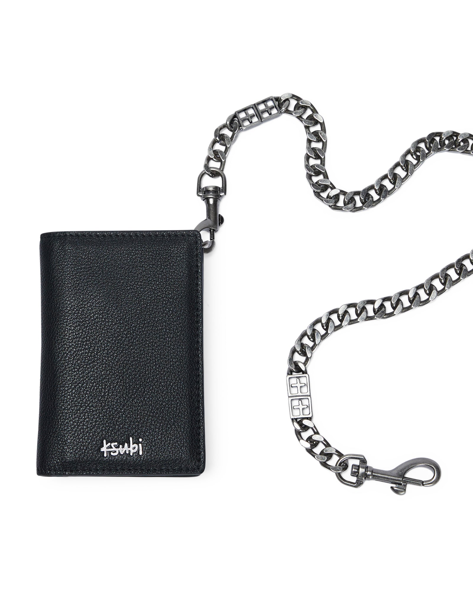 1999 Chain Leather Wallet - Antique Silver | Ksubi ++