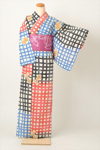 浴衣(ツモリチサト・格子)｜着物レンタルあき (来店着付け無料・全国