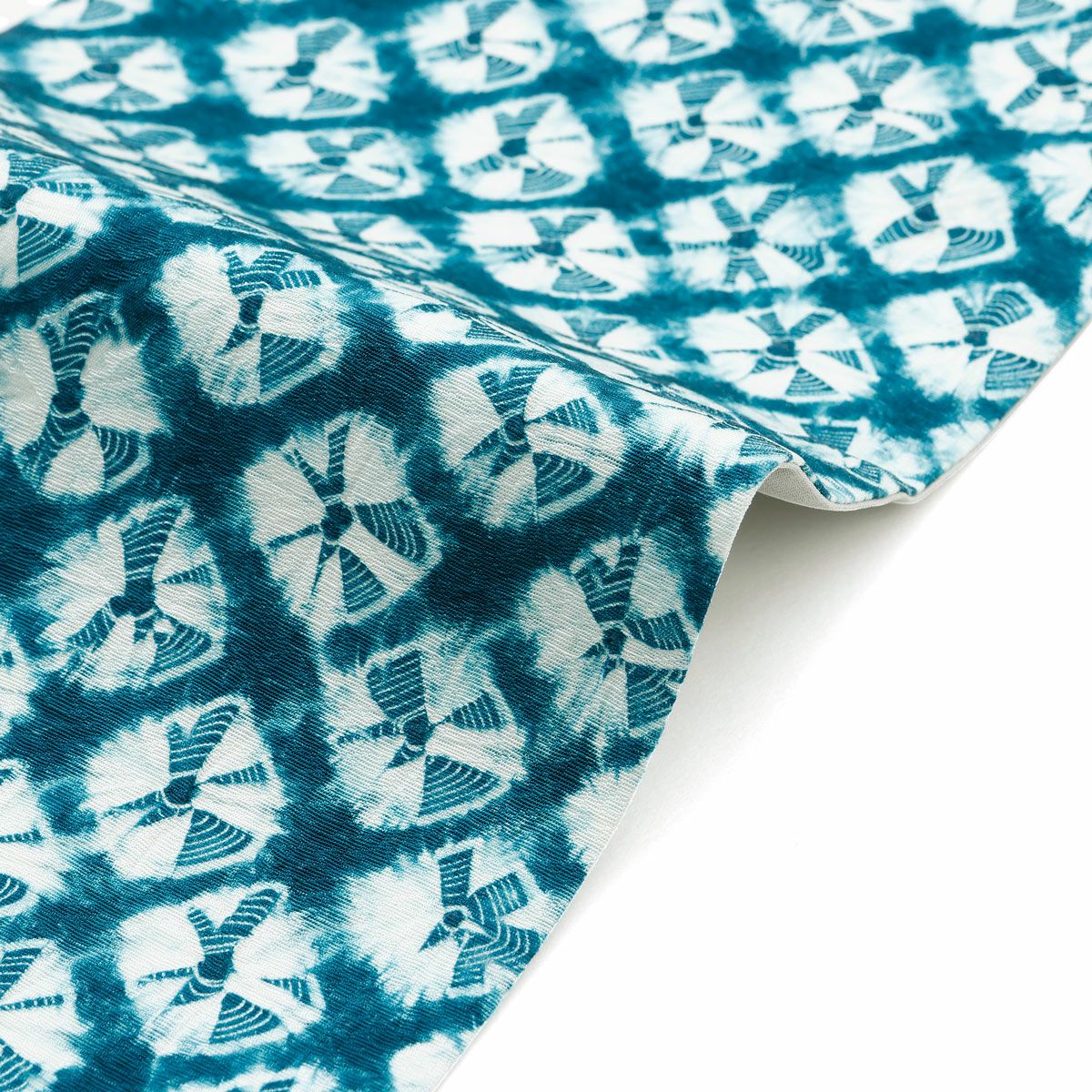 ☆26％OFF☆【CHIKUMO-千雲-】半幅帯 有松鳴海絞り 縦蜘蛛絞り/青緑 長